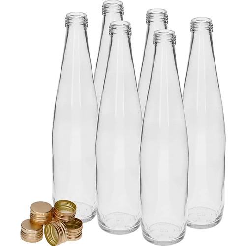 Steklenica Klubowa 500 ml z zlatim navojnim zamaškom, komplet 6 kosov. - 2