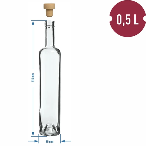 Steklenica Marina 500 ml s plutastim zamaškom, 1 kos - 4