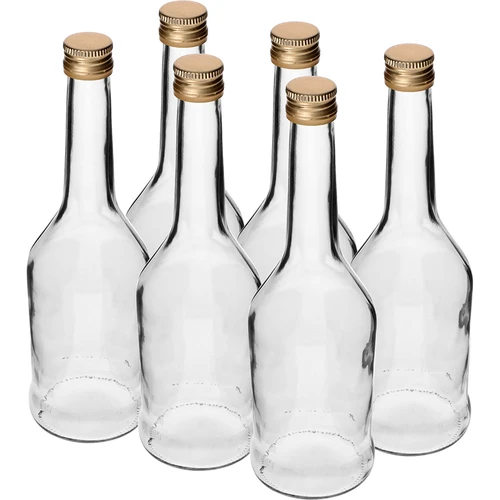 Steklenica Napoleon 500 ml s pokrovčkom na navoj fi28, 6 kos.