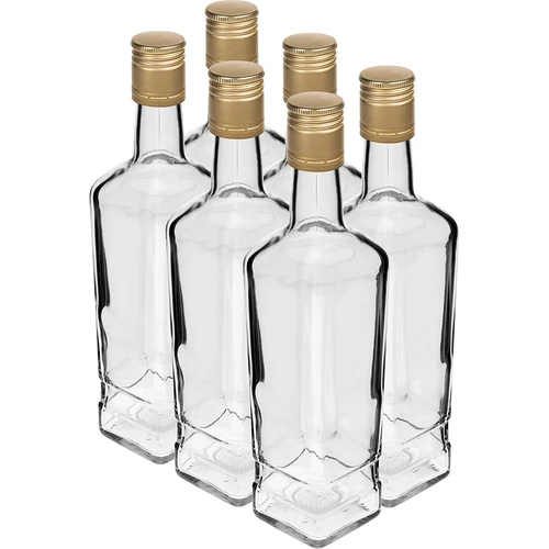 Steklenica Pryncypalna 500 ml z navojnim pokrovčkom, 6 kosov