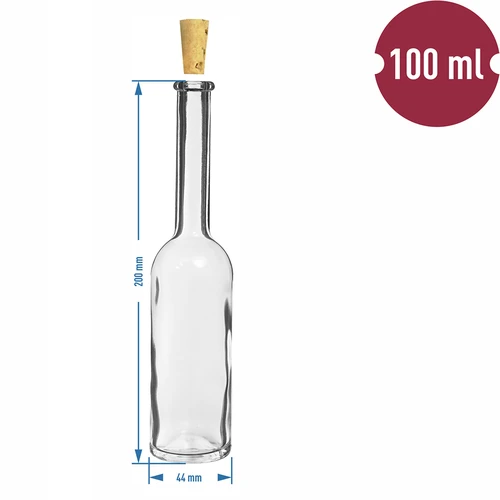 Steklenica za liker 100 ml 6 kos + 6 zamaškov - 8