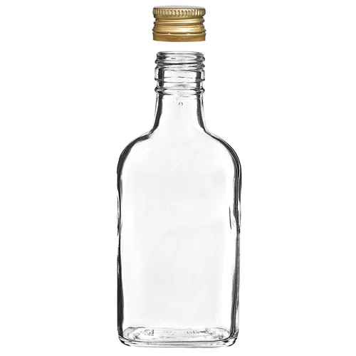 Steklenica za likerje ploska z navojnim zamaškom 200 ml 10 kosov - 3