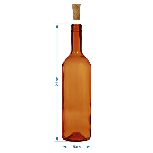 Steklenica za vino 750 ml rjava - paket 8 kosov - 6