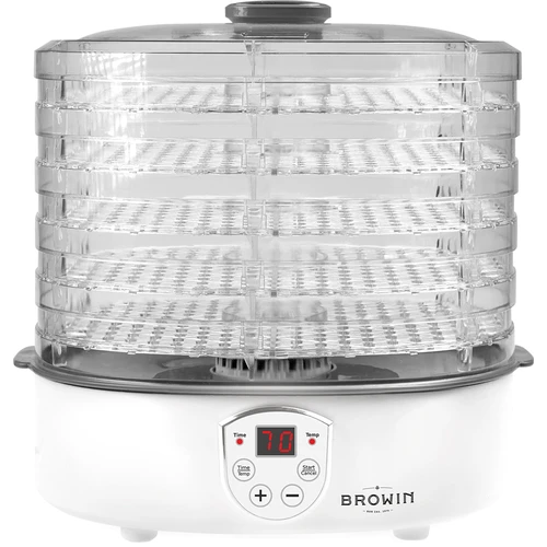 Sušilnik za gobe, sadje, zelenjavo in zelišča z nastavitvijo temperature, 240 W, prozoren - 2