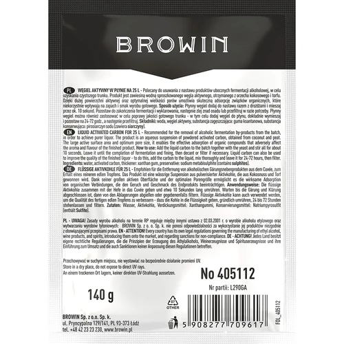 Tekoče aktivno oglje za 25 L, 140 g - 2