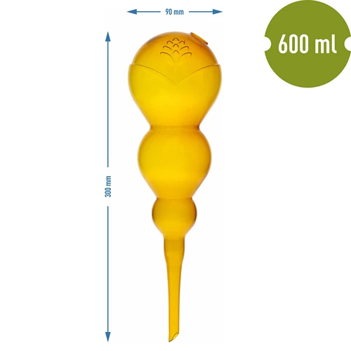 Trojna (trikomorna) zalivalna krogla, prozorna rumena, 600 ml - 5