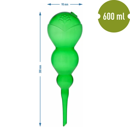 Trojna (trikomorna) zalivalna krogla, prozorno zelena, 600 ml - 5