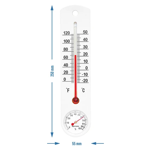 Univerzalni bel termometer s higrometrom (od -20 °C do +50 °C) 25 cm - 2