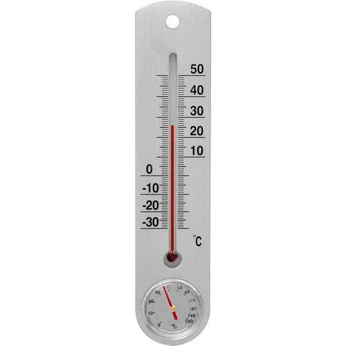 Univerzalni srebrni termometer z higrometrom (-30°C do +50°C) 25cm