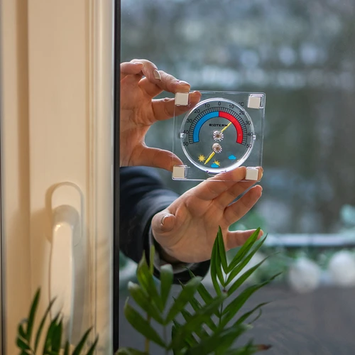 Univerzalni termometer z higrometrom, prozoren, samolepilen (od -50 °C do +50 °C) - 4