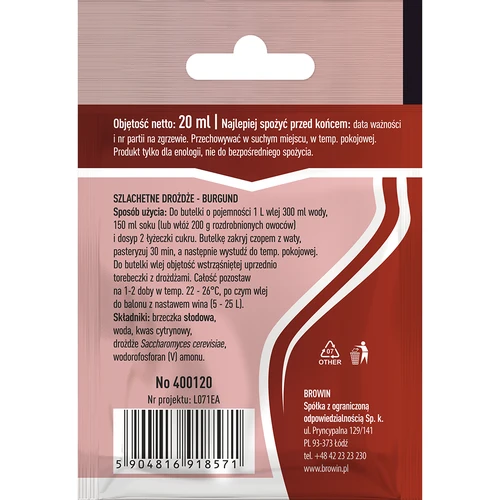 Vinski kvas Burgund, 20 ml - 2
