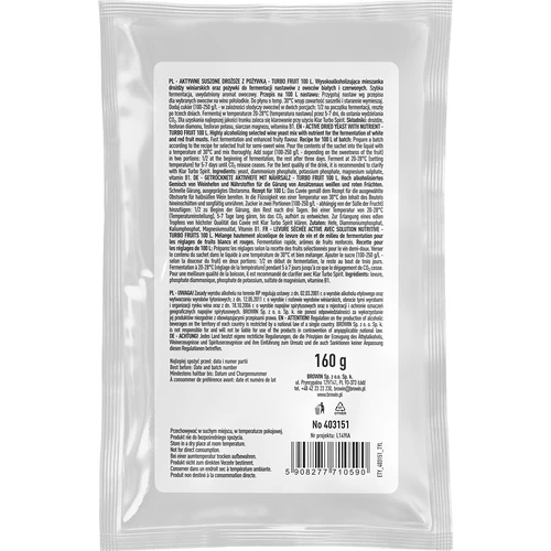 Vinski kvas Turbo Fruit 5-7 dni 100 L - 2