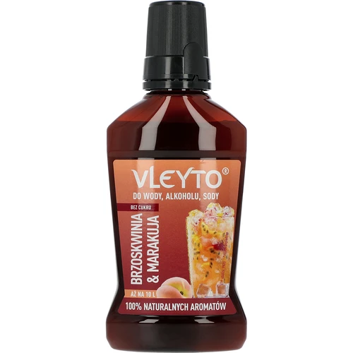 VLEYTO Breskev & Marakuja – okusna esenca z naravnimi aromami, 250 ml