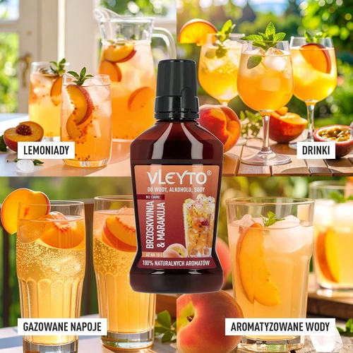 VLEYTO Breskev & Marakuja – okusna esenca z naravnimi aromami, 250 ml - 7