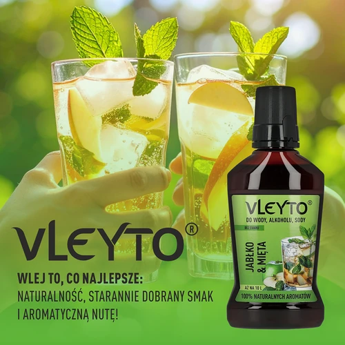 VLEYTO Meta & Jabolko – esenca z naravnimi aromami, 250 ml - 6