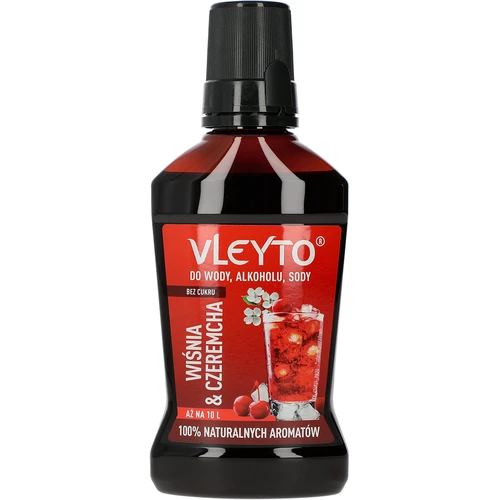 VLEYTO Višnja & Čremsa – okusna esenca z naravnimi aromami, 250 ml