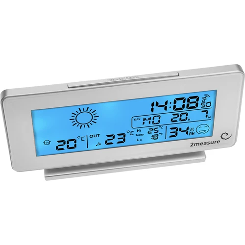 Vremenska postaja RCC, DCF – elektronska, brezžična, osvetljen senzor, bela - 3