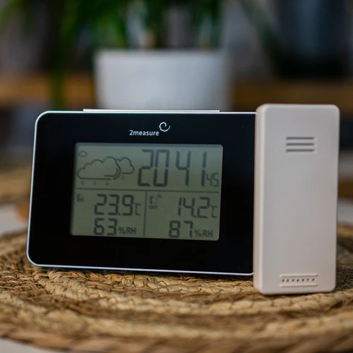 Vremenska postaja RCC – elektronska, brezžična, z osvetljenim senzorjem, črna - 17