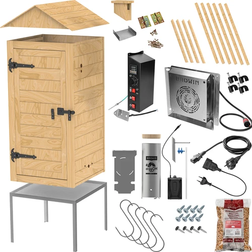Vrtna lesena prekajevalnica 200 L – dragON Wood 100E z električnim grelnim modulom in krmilnikom - 3
