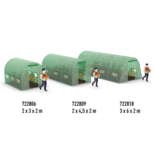 Vrtni rastlinjak (folijski) 3x6x2 m - 17