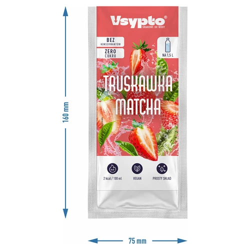 VSYPTO z okusom Jagoda Matcha, 9 g - 4