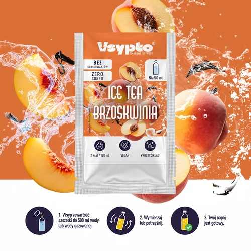 VSYPTO z okusom ledeni čaj breskev, 3 g - 6