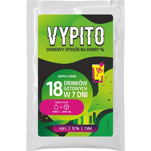 VYPITO 12 %, vrečka za 18 drinkov - energijska pijača, 126 g