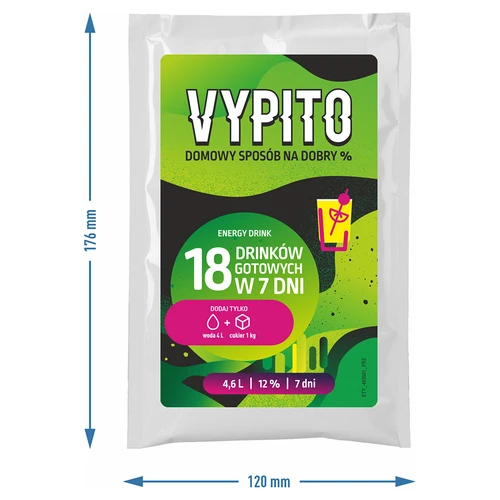 VYPITO 12 %, vrečka za 18 drinkov - energijska pijača, 126 g - 4