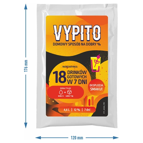 VYPITO 12 %, vrečka za 18 drinkov - Mandarina, 126 g - 4
