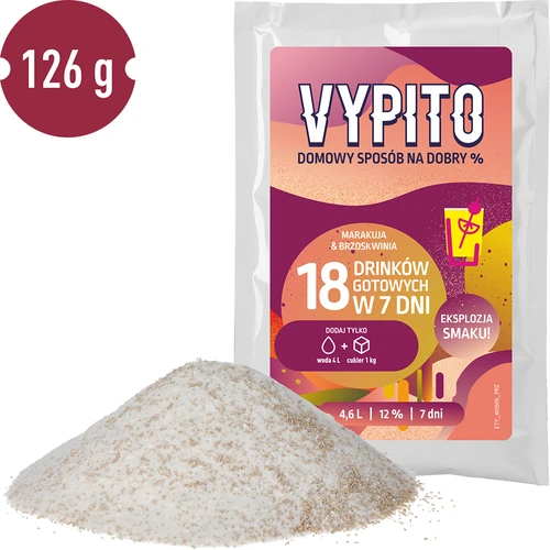 VYPITO 12 %, vrečka za 18 drinkov – Marakuja-Breskev, 126 g - 3