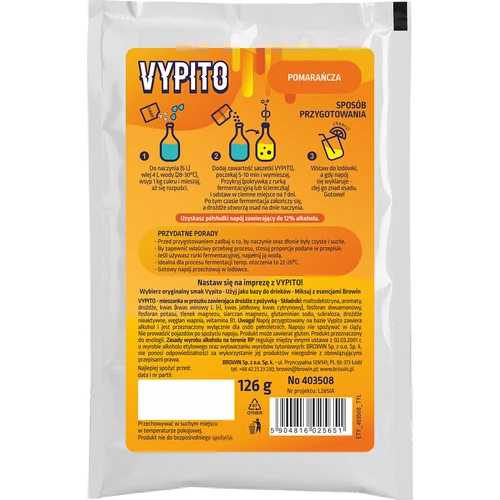 VYPITO 12%, vrečka za 18 drinkov - Pomaranča, 126g - 2