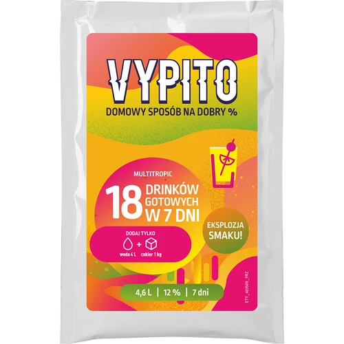 VYPITO 12%, vrečka za 18 koktajlov – Multitropic, 126g