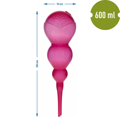 Zalivalna krogla trojna (trokamerna), prozorno rožnata, 600 ml - 5