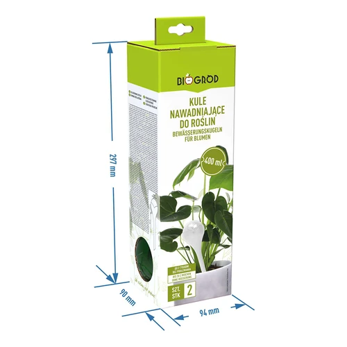 Zalivalne krogle za rastline, prozorno zelene, 400 ml, 2 kosa. - 7