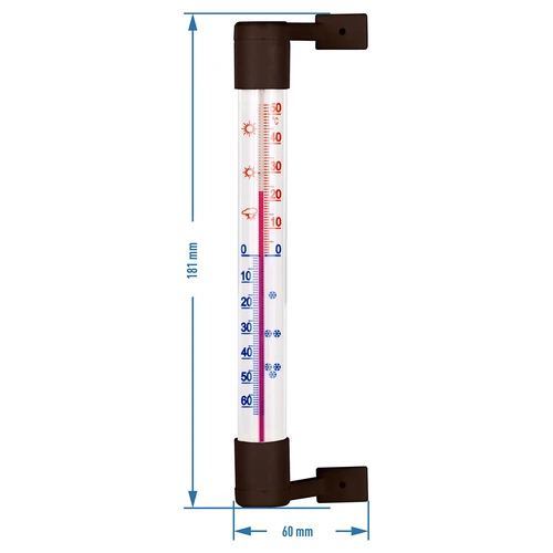 Zunanji rjavi termometer (od -50 °C do +50 °C) 18 cm - 3