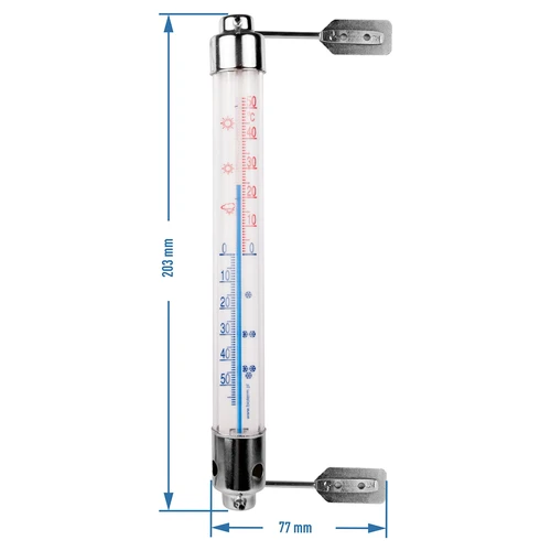 Zunanji termometer s kovinskim ohišjem (od -50 °C do +50 °C) 20 cm - 2